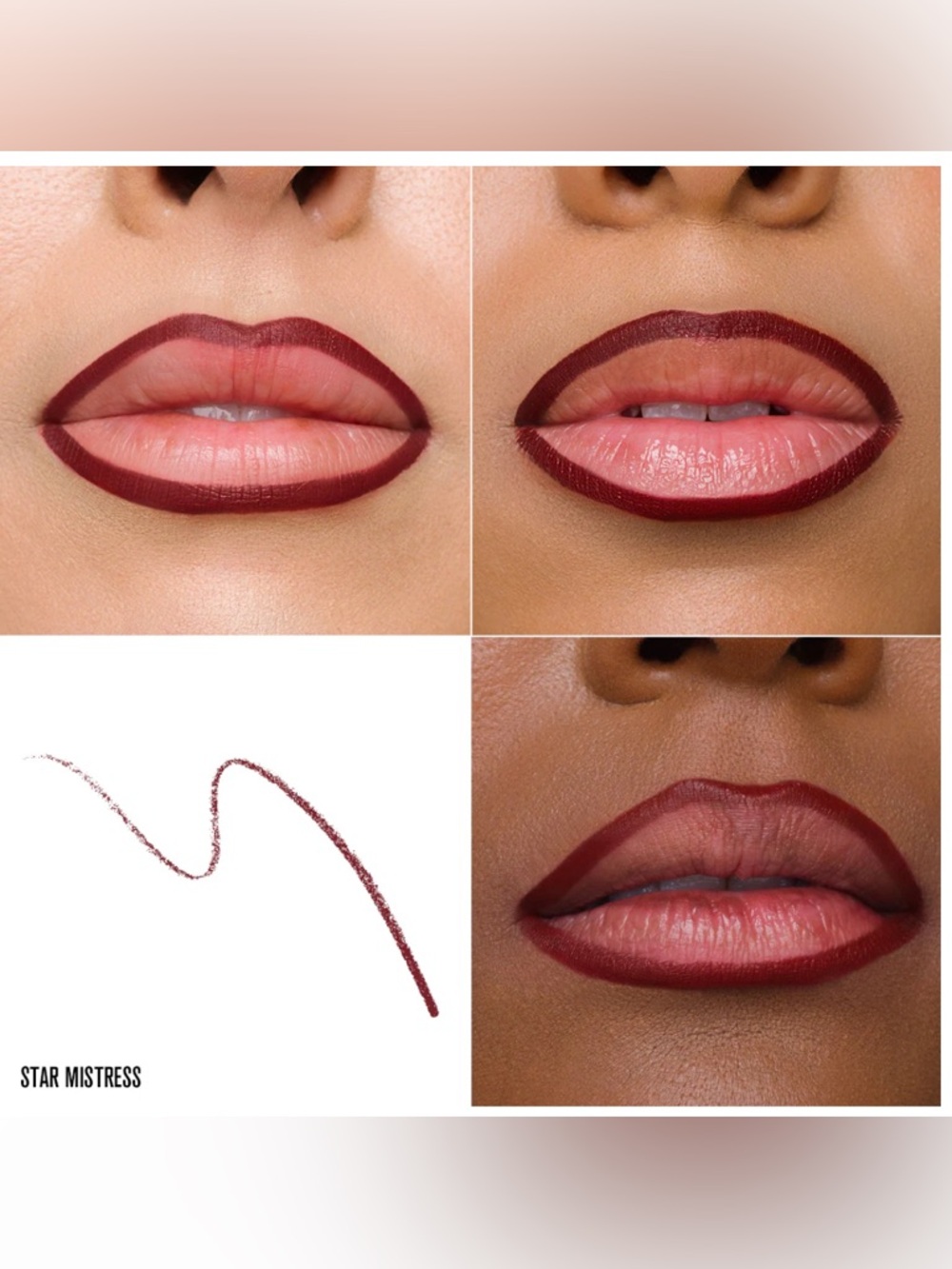 Jeffree Star Star Mistress Deep Burgundy Lip Liner Pencil - New in Box